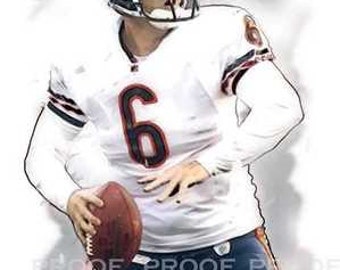 Rare Jay Cutler Chicago Bears Art Print LE of 50 12x18