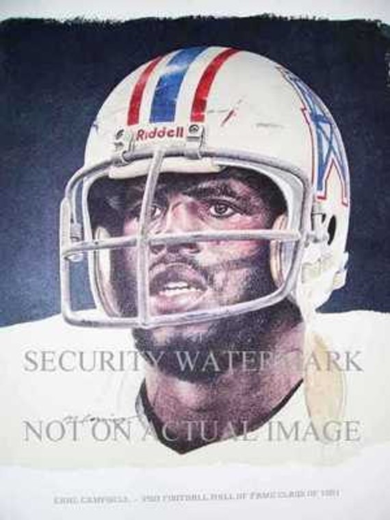 Earl Campbell Houston Oilers Merv Corning Rare Print LE - Etsy