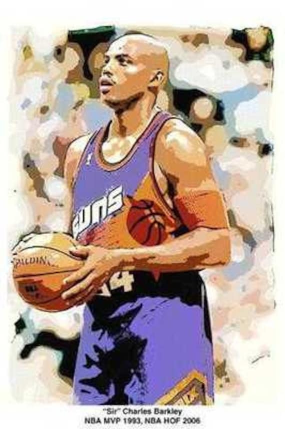 チャールズ  バークリー  サンズ  NBA  ポスター バスケ Charles Barkley Phoenix Suns, Rockets 76ers Art Print - Etsy