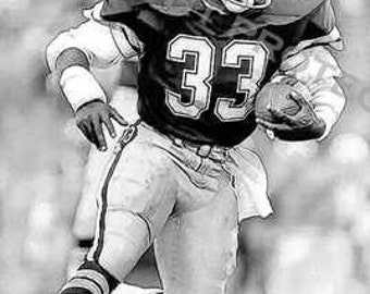Tony Dorsett Cowboys Art Illus Print 12x18 LE van 50