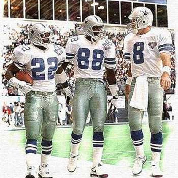 Trio Dallas Cowboys Art Print, Aikman, Irvin, Smith