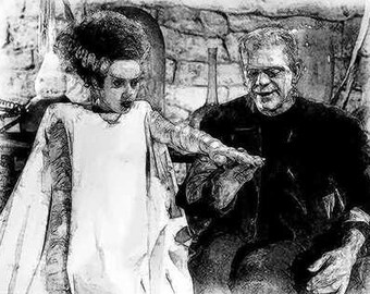 Rare Bride Frankenstein Boris Karloff Art Print LE 50