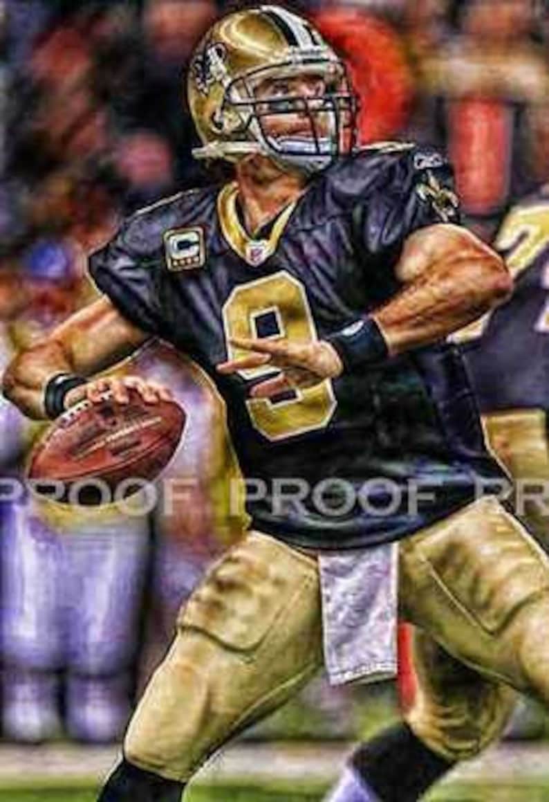 Rare Drew Brees New Orleans Saints Art Prt sn only 50 | Etsy