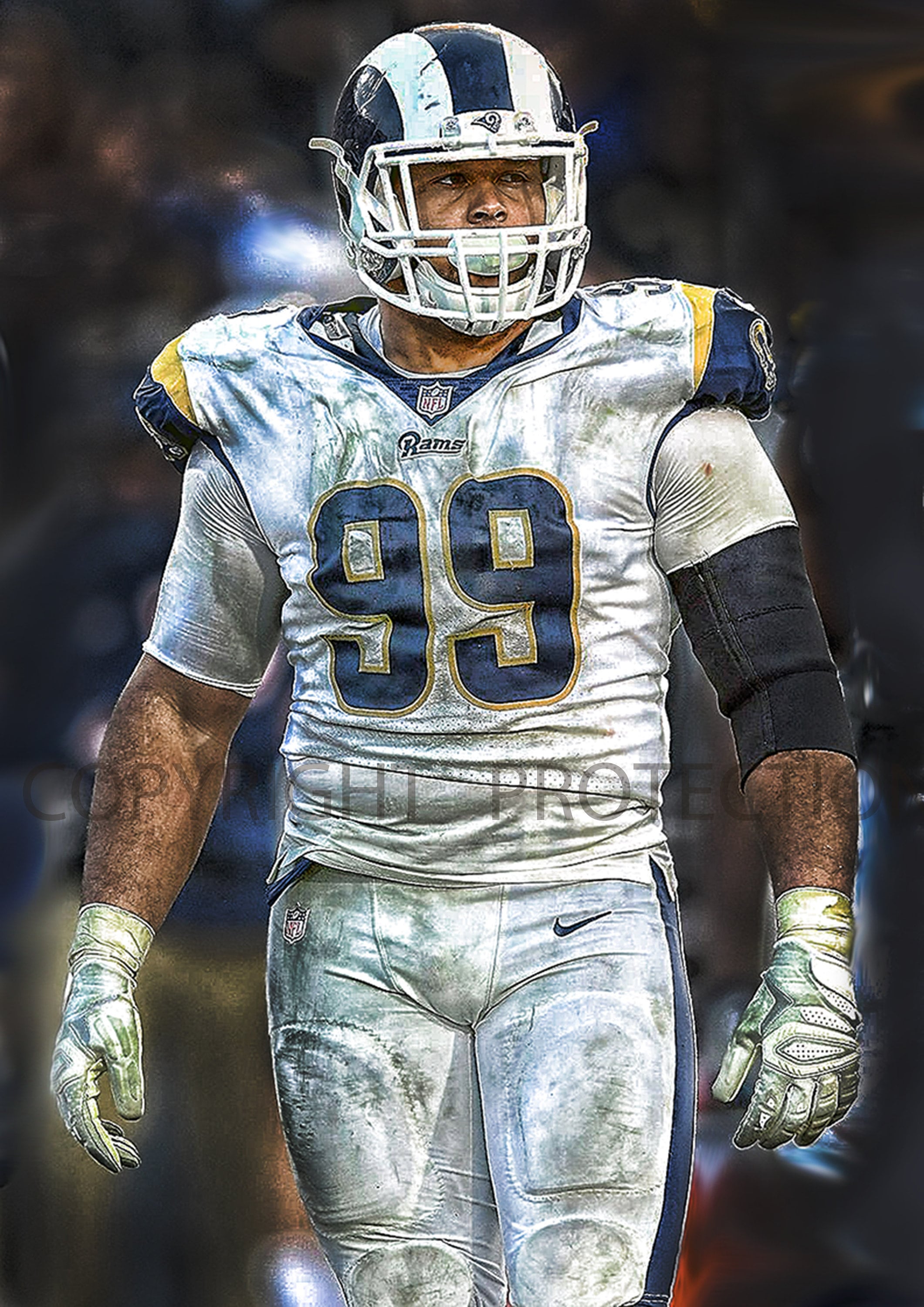 NFL ラムズ アーロン・ドナルド リミテッドジャージ【48/XL】 アーロン・ドナルド ロサンゼルス ラムズ アートプリント、新品＆希少