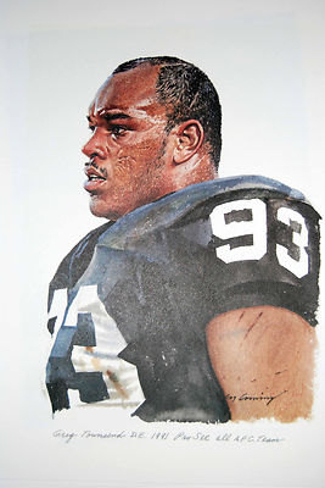 Greg Townsend Oakland / LA Raiders Rare Art Etsy