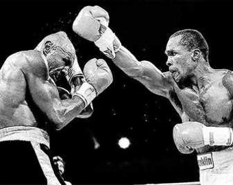 Seltene Sugar Ray Leonard Marvin Hagler Kunst Drucken 12 x 18 LE
