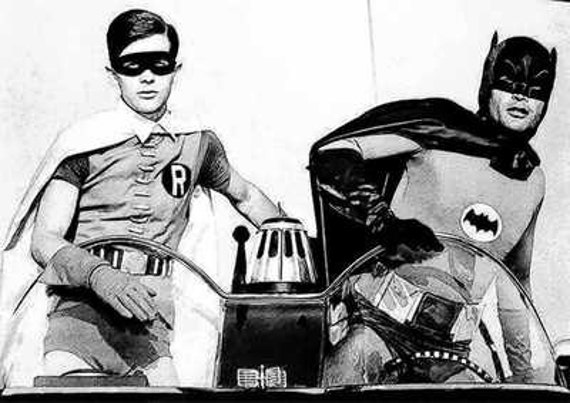 Seltene Adam West Burt Ward Batman Robin Kunstdruck Le 50 Etsy
