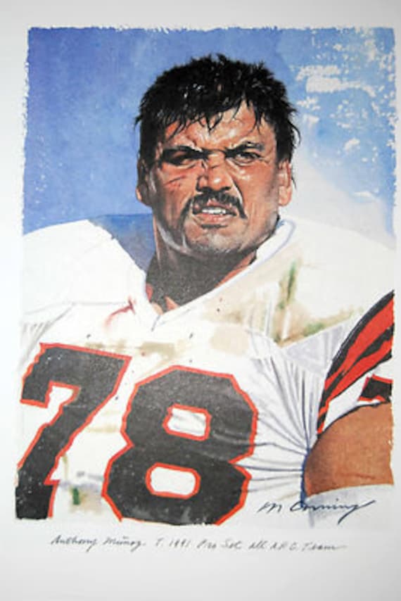 Anthony Munoz Cincinnati Bengals Rare Art