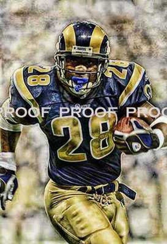 Carte Sportive Marshall Faulk Rams 2021 - Plaque D'impression 1/1 Signée Impeccable