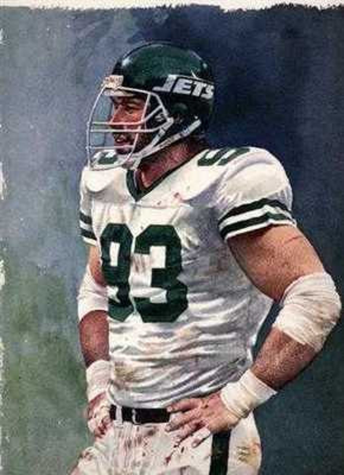 Marty Lyons New York Jets Rare Art Print Etsy