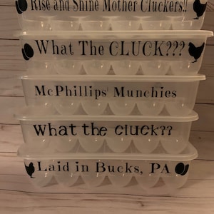 Plastic Egg Container with Lid/Funny Saying/Reusable Egg Carton/Farmhouse Egg Storage/Personalized Egg Carton/Chicken Owner Gift