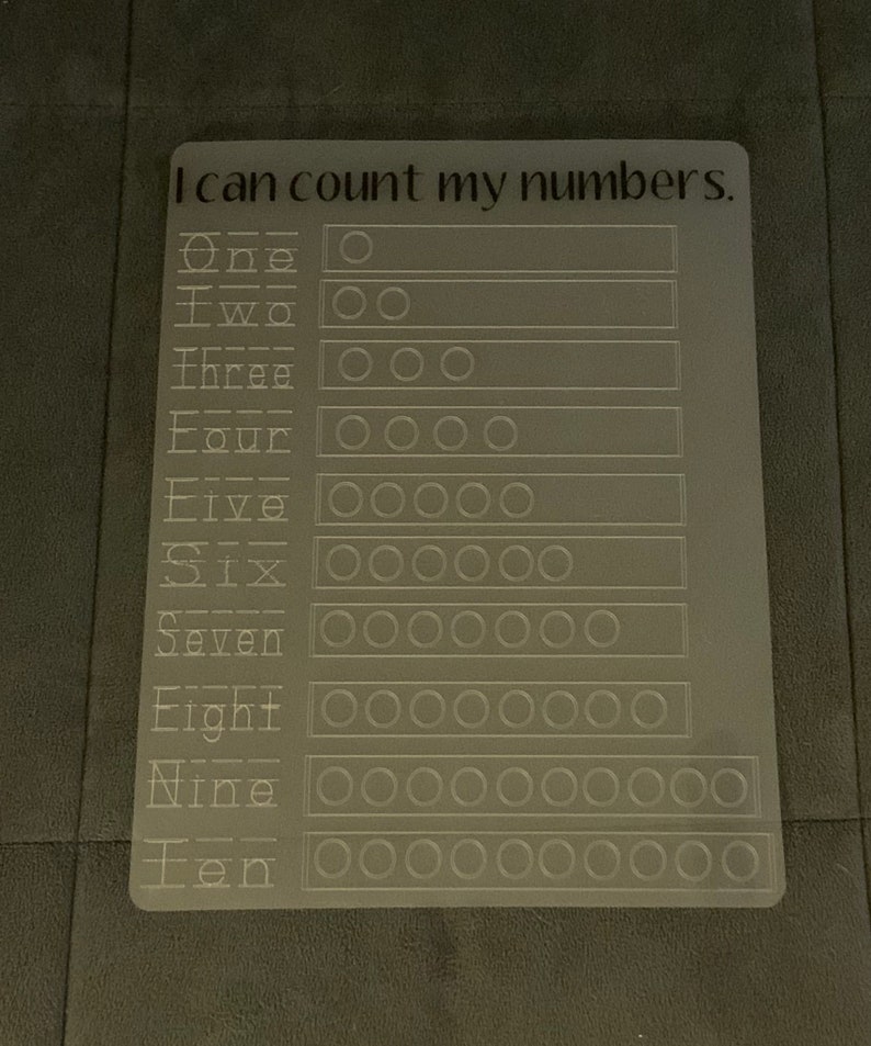 Dry Erase Tracing Mat/name Tracing Mat/counting Tracing Etsy