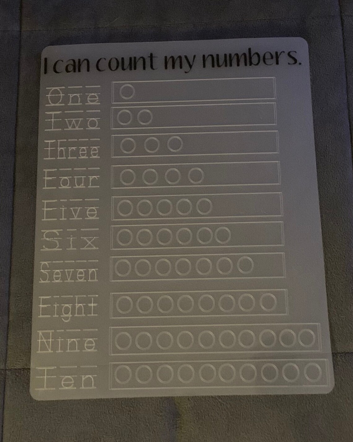 Dry Erase Tracing Mat/name Tracing Mat/counting Tracing Etsy