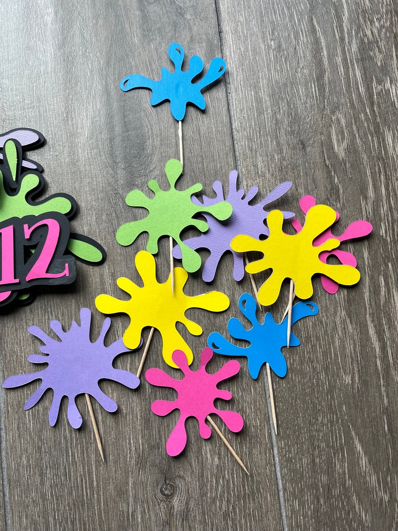Custom Paint Splatter Birthday Cake Topper, Painting Party Decor - Etsy