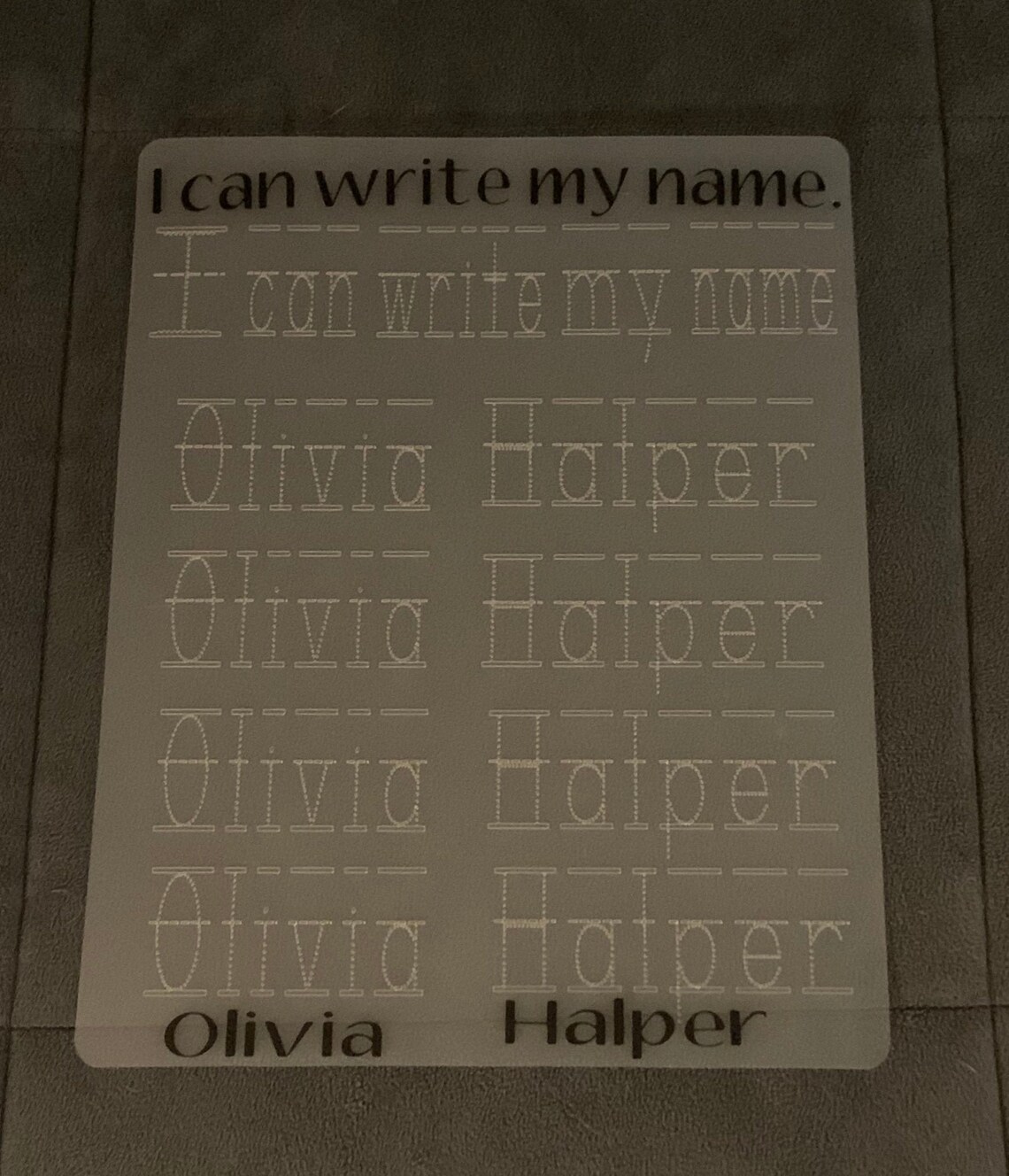 Dry Erase Tracing Mat/name Tracing Mat/counting Tracing Etsy