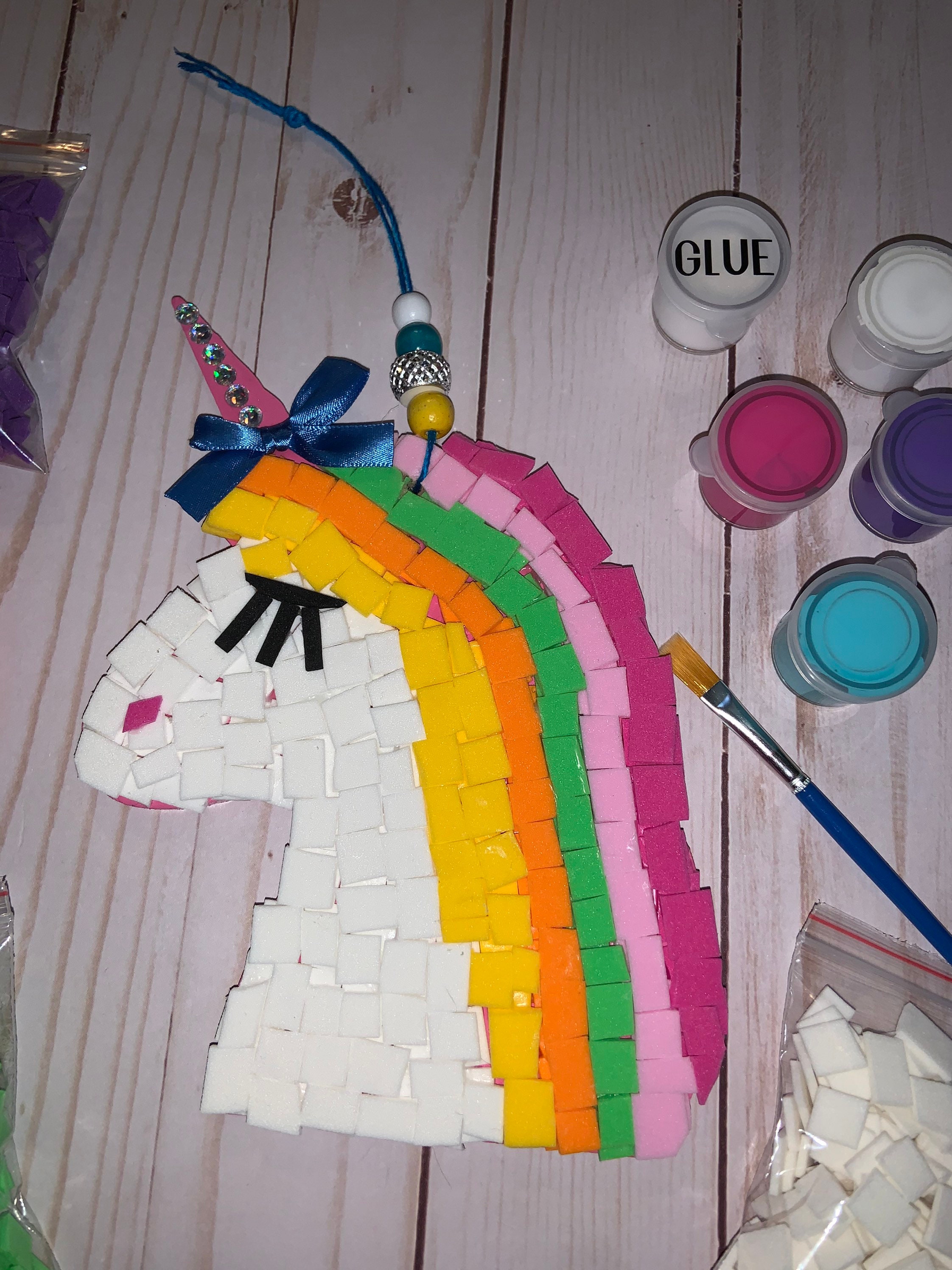 Childrens DIY Mosaic Unicorn Craft Kit/DIY Mosaic Unicorn Etsy