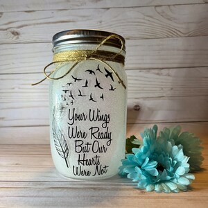 Memorial Mason Jar Night Light: Bereavement Sympathy Gift