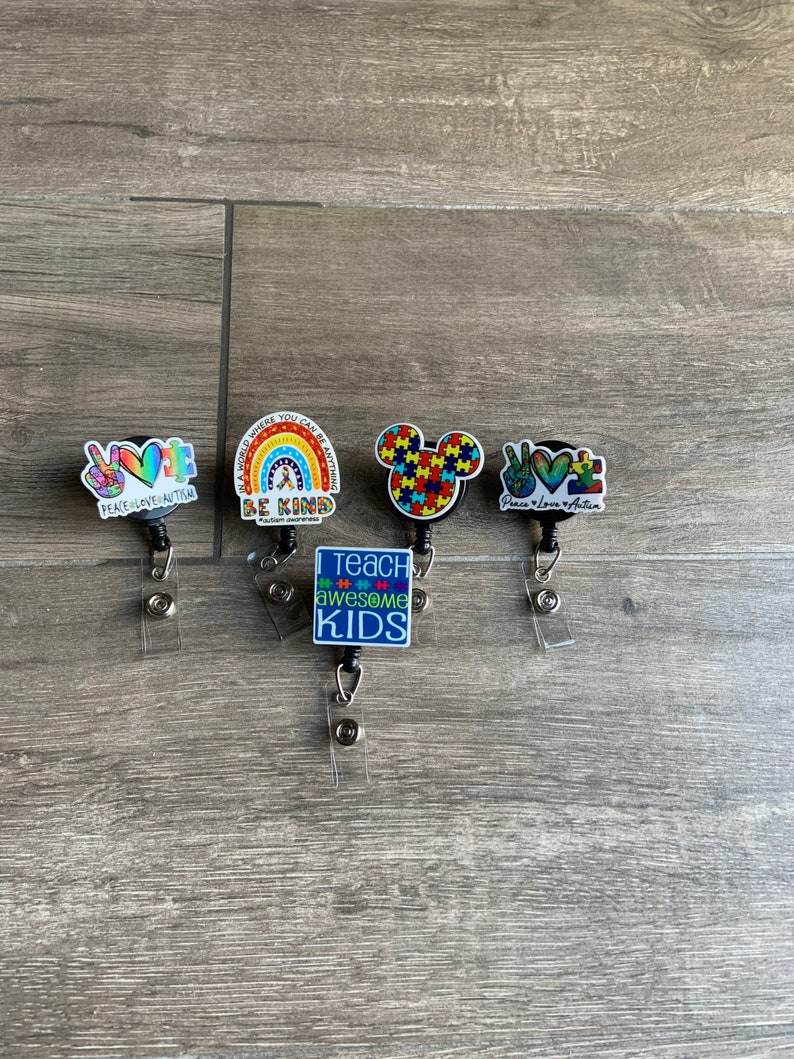 Autism Awareness Teacher Badge Reel/special Education Teacher - Etsy