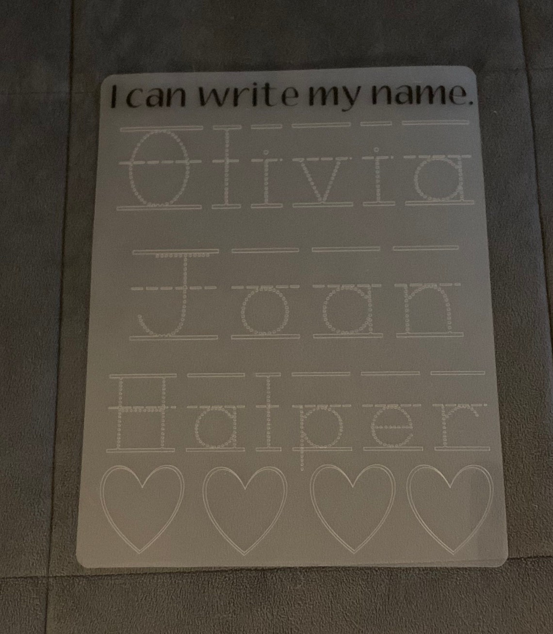 Dry Erase Tracing Mat/name Tracing Mat/counting Tracing Etsy