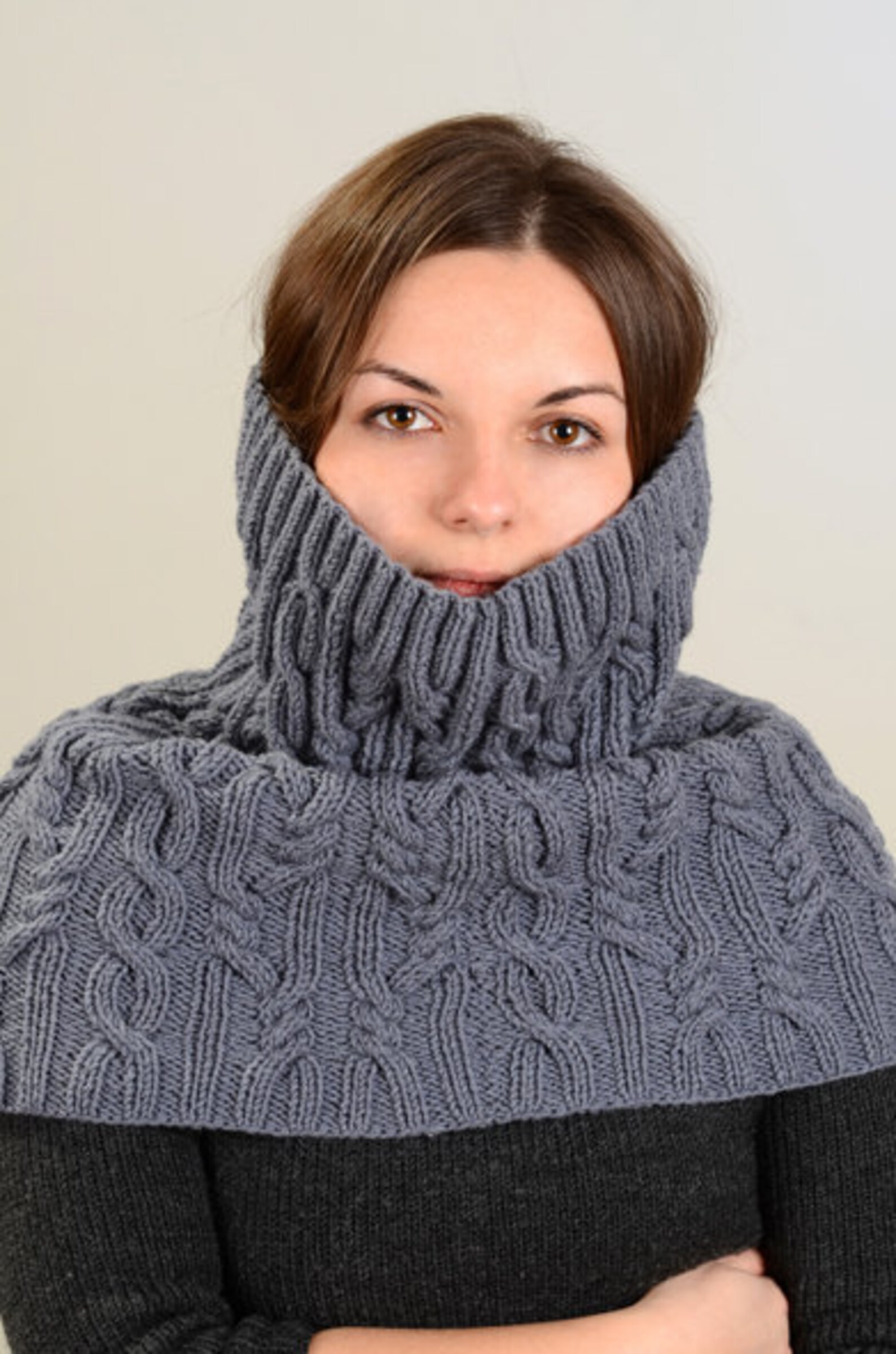 Hooded Scarf Knitting Pattern PDF Etsy