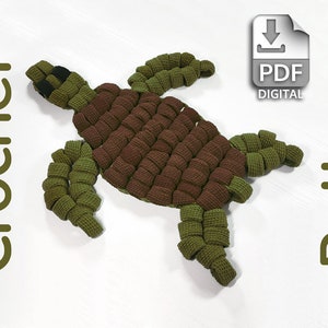 Motif tortue au crochet Motif tortue au crochet Perle poney Tortue PDF au crochet Motif tortue au crochet Modèle jouet au crochet
