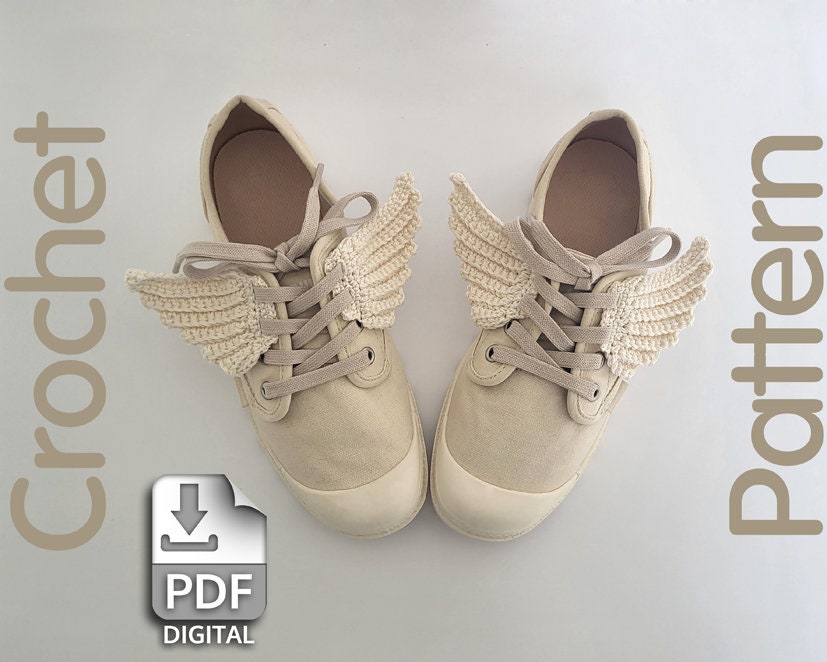 Shoe Angel Wings Crochet Pattern Shoe Wings PDF Crochet Shoe Wings ...