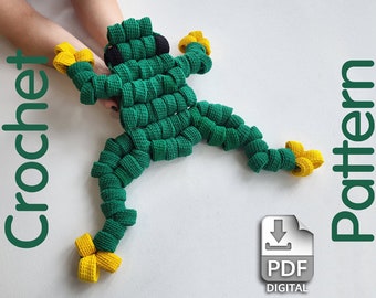 Frog Crochet Pattern Bead Frog Crochet Pattern Pony Bead Frog PDF Crochet beaded Frog Pattern Crochet Toy Pattern