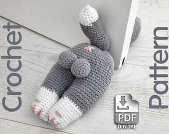Cat Butt Door Stopper Crochet Pattern Cat Butt Crochet Doorstopper PDF Crochet Pattern With Written Instructions Crochet Doorstop Pattern