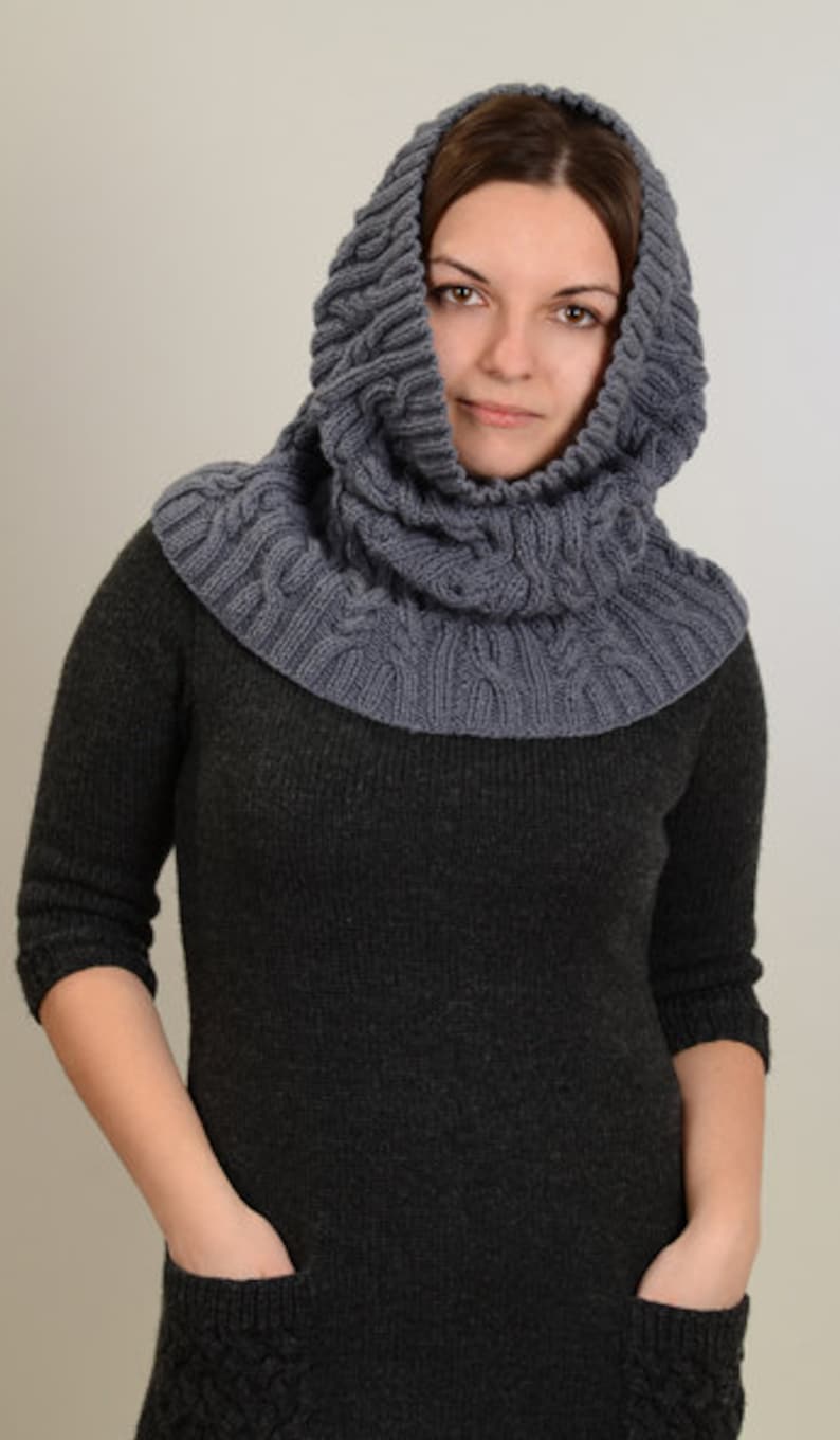 Hooded Scarf Knitting Pattern PDF Etsy