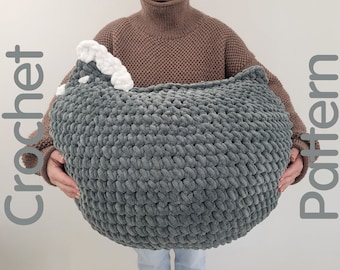 Super Giant Chicken Crochet Pattern Pillow Toy Decor