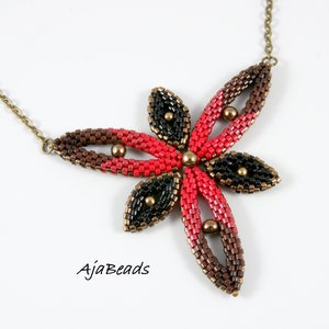 Colar estrela do mar - vermelho - preto