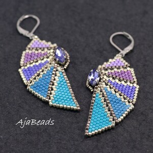 Beading tutorial Wings beaded earrings in two sizes image 7