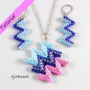 Beading tutorial - beaded set Lightning bolts