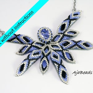 Pterula necklace - lavender-black-silver - a kit WITHOUT instructions
