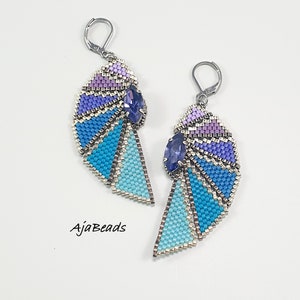 Beading tutorial Wings beaded earrings in two sizes image 3