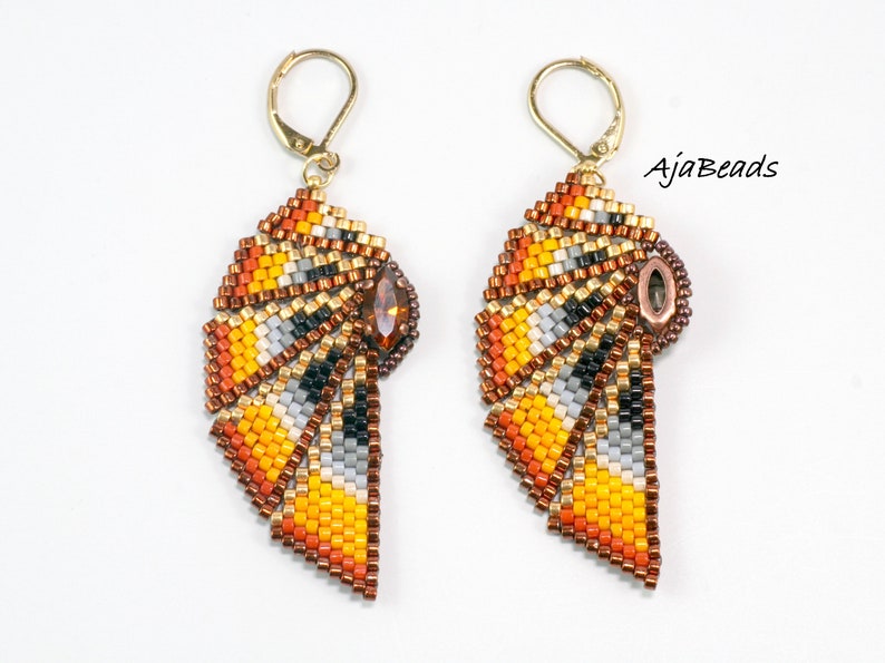 Beading tutorial Wings pendants and earrings image 5