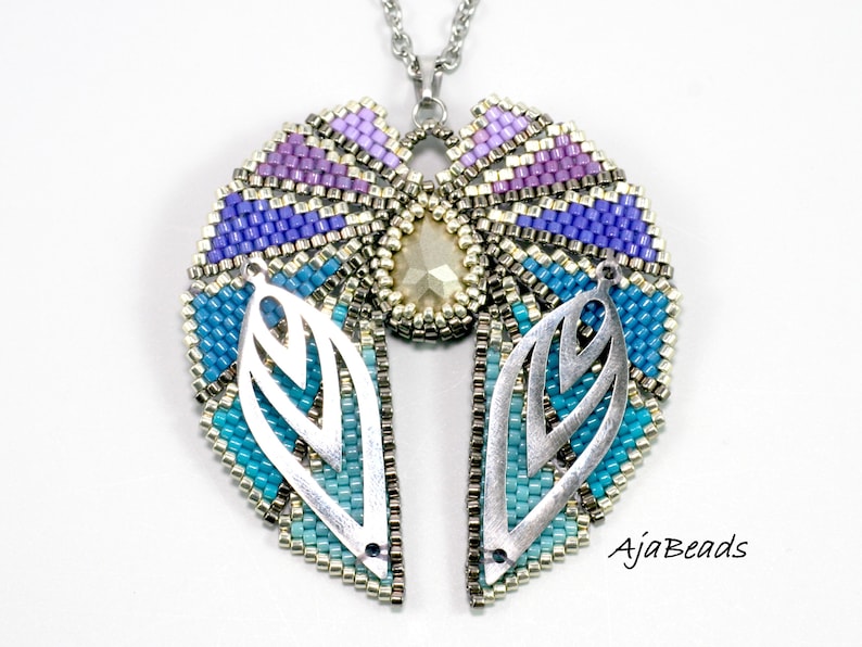 Beading tutorial Wings pendants and earrings image 9