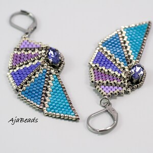 Beading tutorial Wings beaded earrings in two sizes image 8