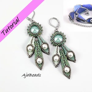 Beading tutorial - Olivia - beaded earrings + bracelet