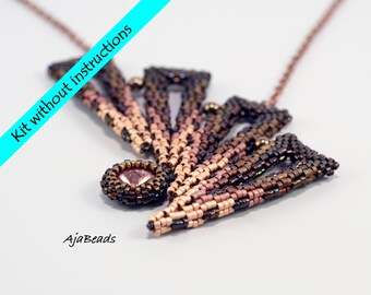 Mina-ketting - bruin-beige-roze - een pakket ZONDER instructies