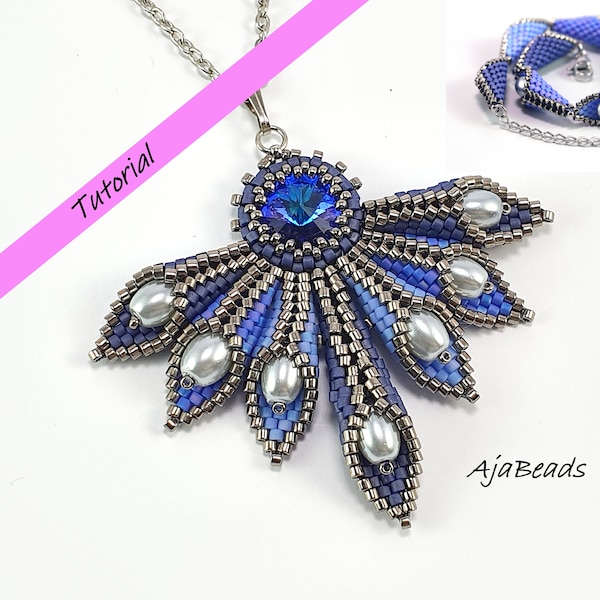 Beading tutorial - Olivia - beaded pendant and bracelet