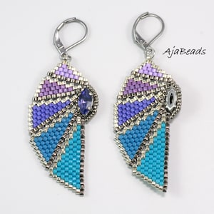 Beading tutorial Wings beaded earrings in two sizes image 4