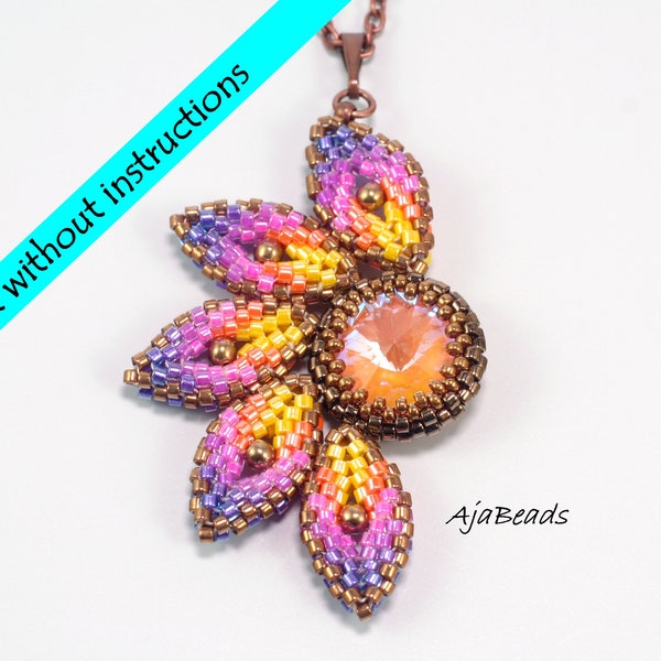 Sun - beaded pendant - rainbow color - a kit WITHOUT instructions