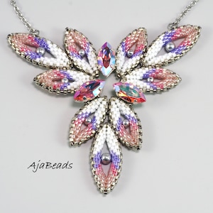 Necklace Gladys - white-pink-purple