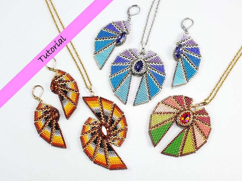 Beading tutorial Wings pendants and earrings image 1