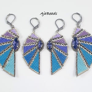 Beading tutorial Wings beaded earrings in two sizes image 6