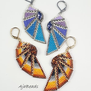 Beading tutorial Wings pendants and earrings image 2