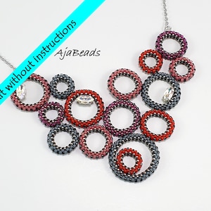 Bubbles necklace - red-purple-grey - a kit WITHOUT instructions
