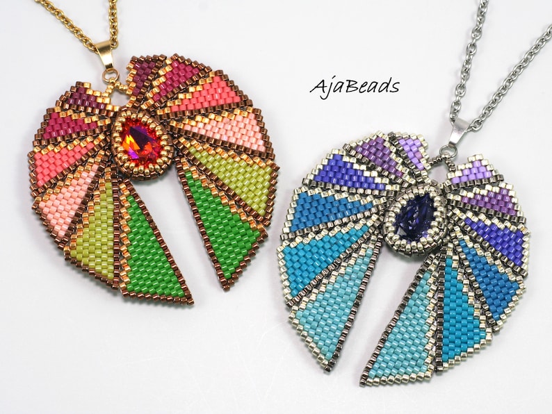 Beading tutorial Wings pendants and earrings image 3