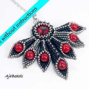Olivia pendant - black-red - a kit WITHOUT instructions